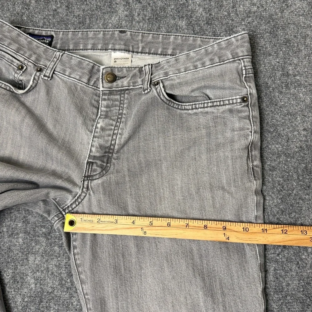 Patagonia Straight‎ Leg Jeans Mens 34x27 Button Fly Gray Organic Cotton Denim